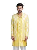 Yellow Kurta Set with Yellow Silk Jacket